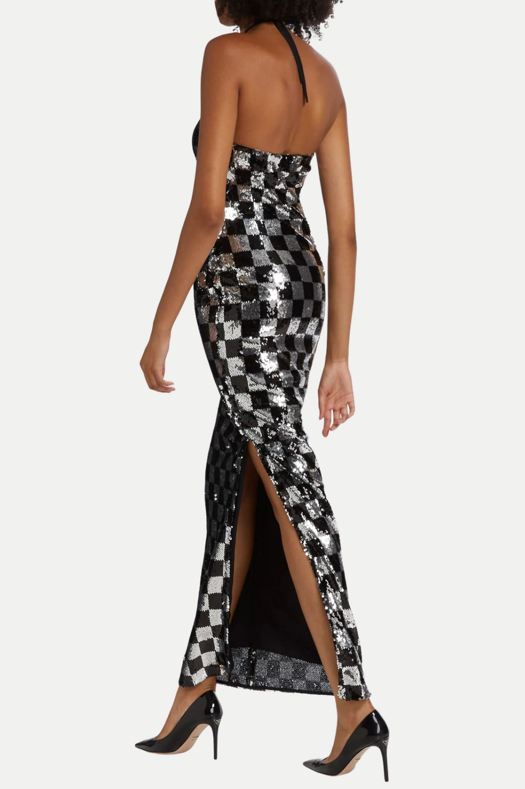 Flowering Girl Women Amaury Checkered Flower Seuiqn Halter Maxi Dress