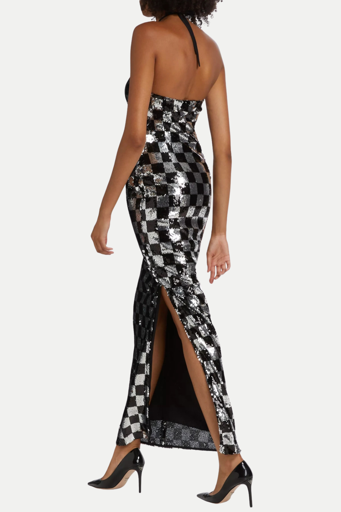 Flowering Girl Women Amaury Checkered Flower Seuiqn Halter Maxi Dress