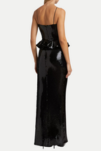 Flowering Girl Women Eored Flower Seuiqn Maxi Dress