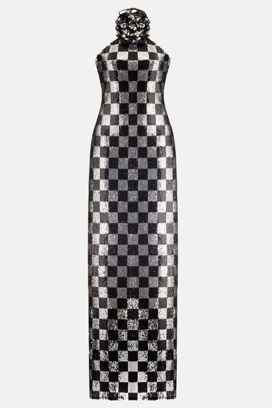 Flowering Girl Women Amaury Checkered Flower Seuiqn Halter Maxi Dress