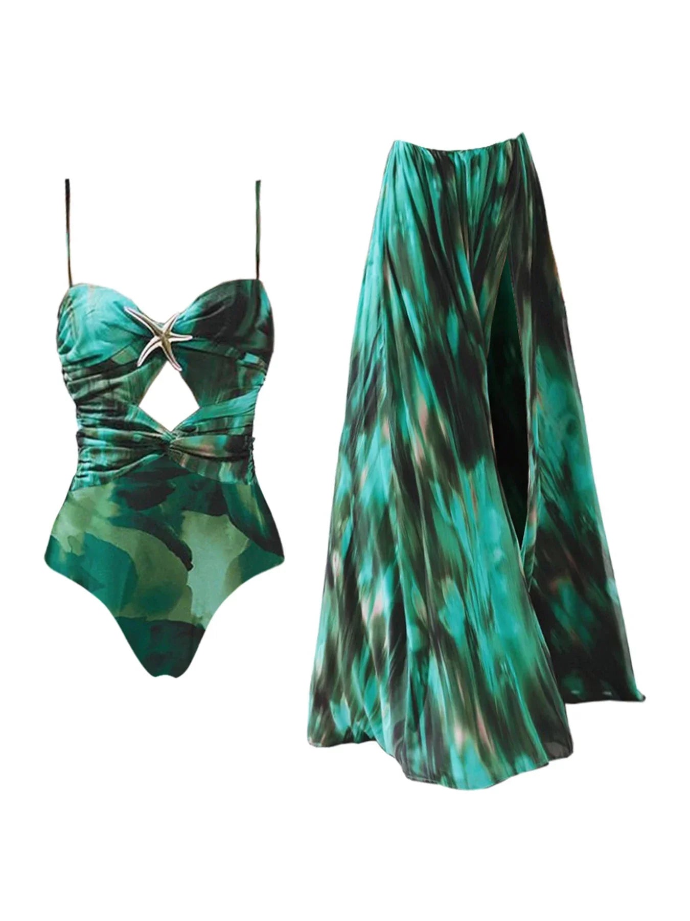 Flowering Girl Women Ink Pattern Print Swimsuit for Women
