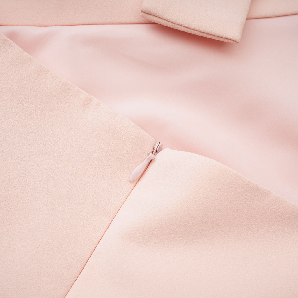 tara feather-detail tassel halter backless dress in pink