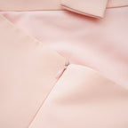 tara feather-detail tassel halter backless dress in pink