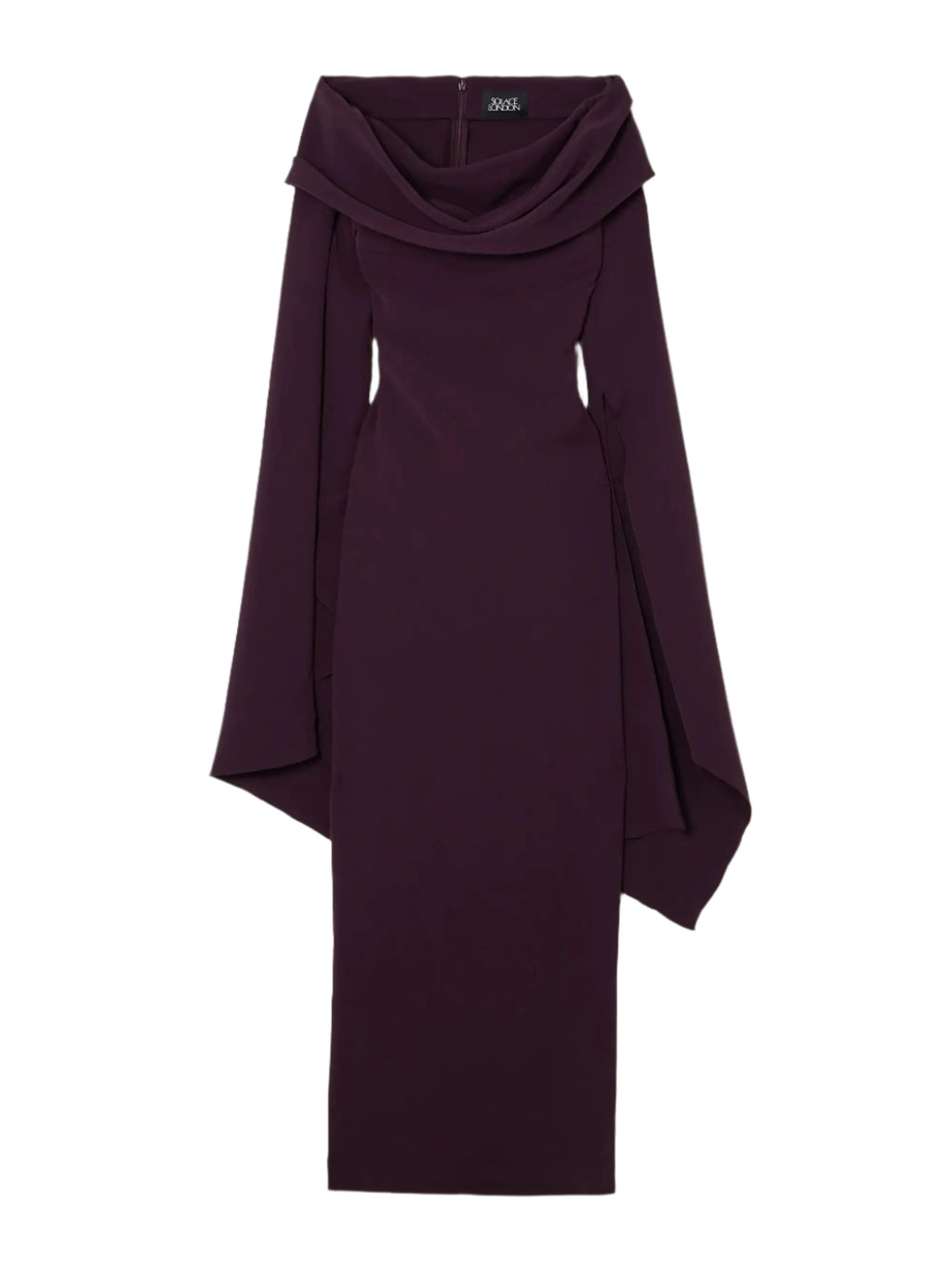 Flowering Girl Women Draped Off-The-Shoulder Crepe Maxi Dress In Burgundy