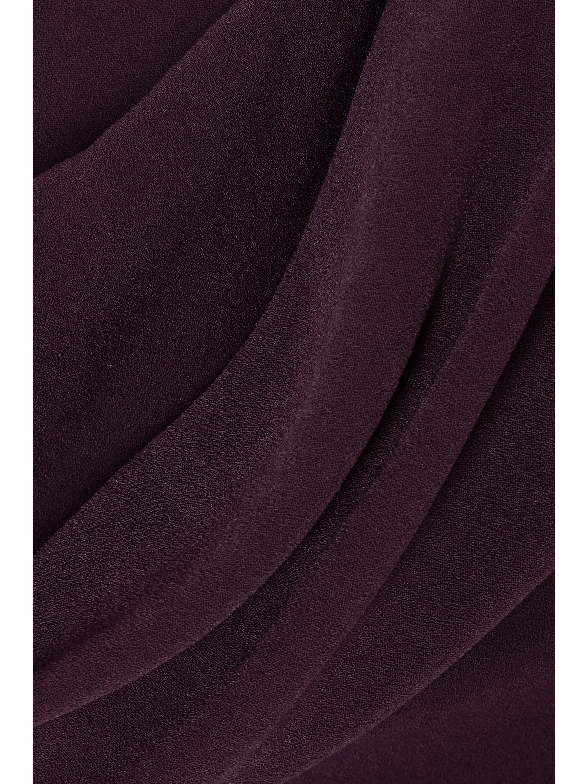 Draped Off-The-Shoulder Crepe Maxi Dress In Burgundy