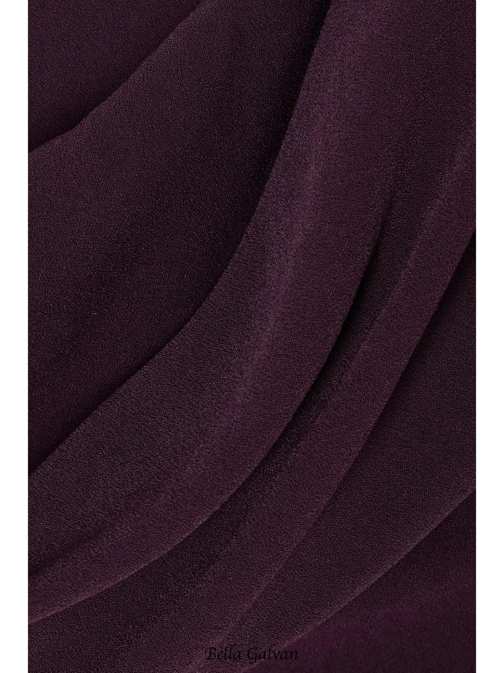 draped off-the-shoulder crepe maxi dress in burgundy