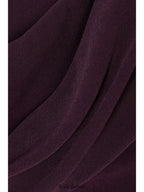 draped off-the-shoulder crepe maxi dress in burgundy