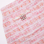Flowering Girl Women Pink Check Knit Skirt