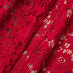 brenda Lace hollow Midi Dress in red