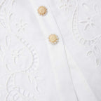 helen Cream Linen Peplum Midi Dress
