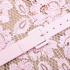 simona Pink Crochet Lace hollow Midi Dress