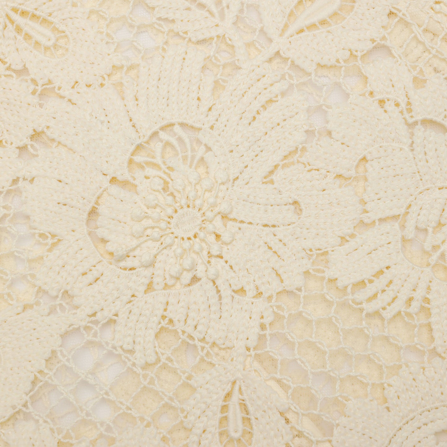 marjorie Yellow Crochet Lace hollow Midi Dress