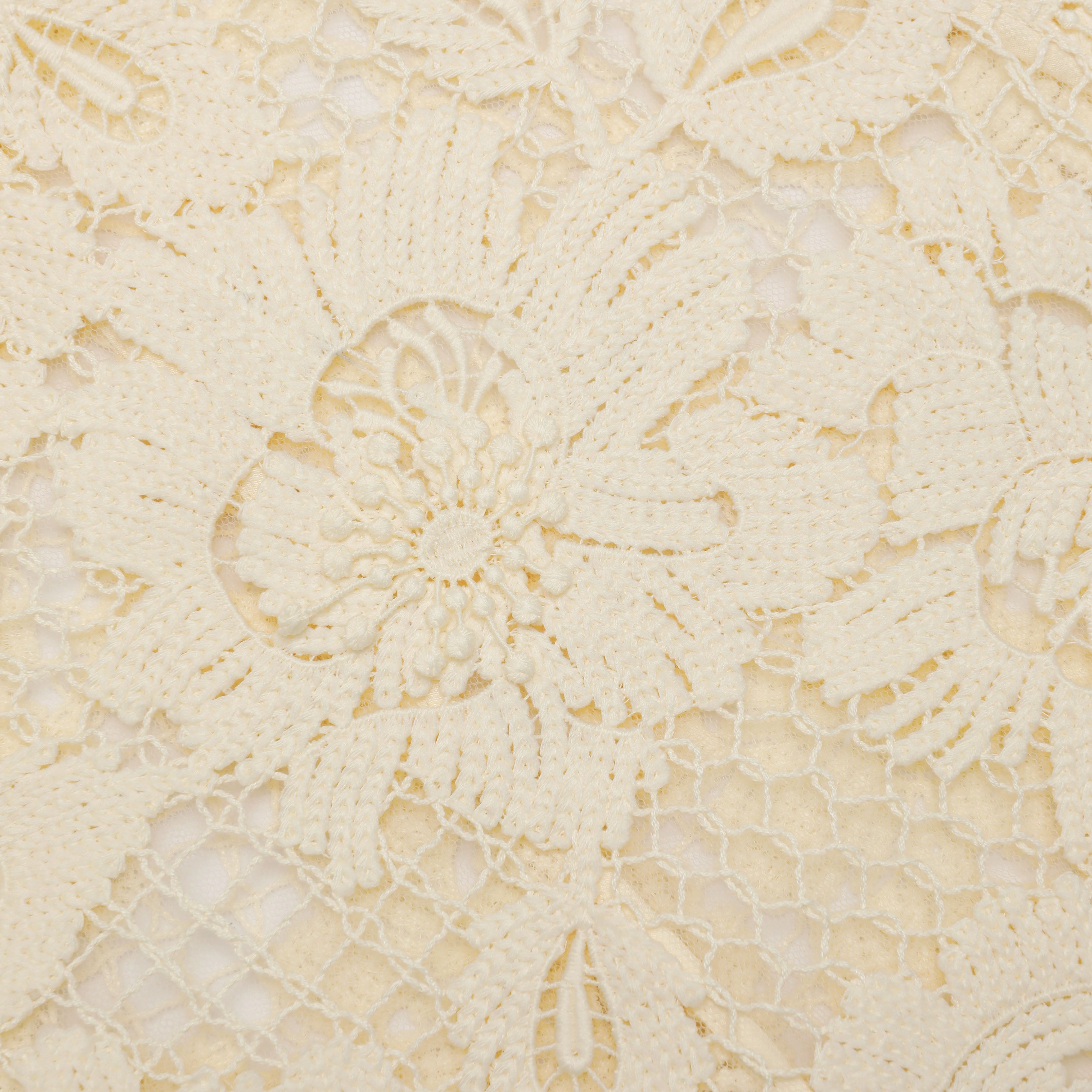 marjorie Yellow Crochet Lace hollow Midi Dress