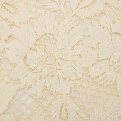 marjorie Yellow Crochet Lace hollow Midi Dress