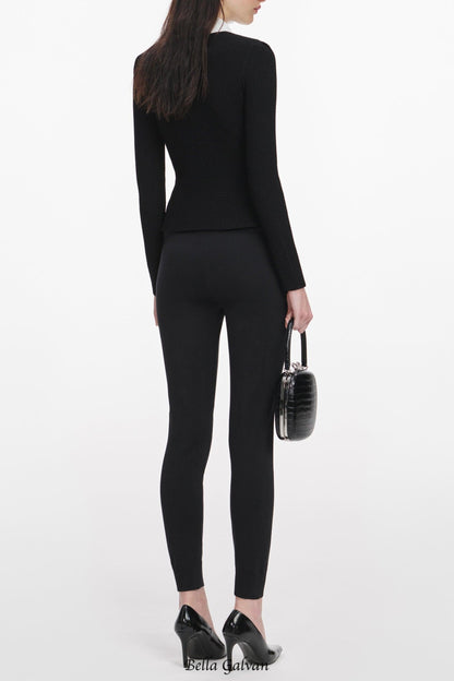 jocelyn Black 9-button Embellished Knit Jacket