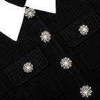 jocelyn Black 9-button Embellished Knit Jacket