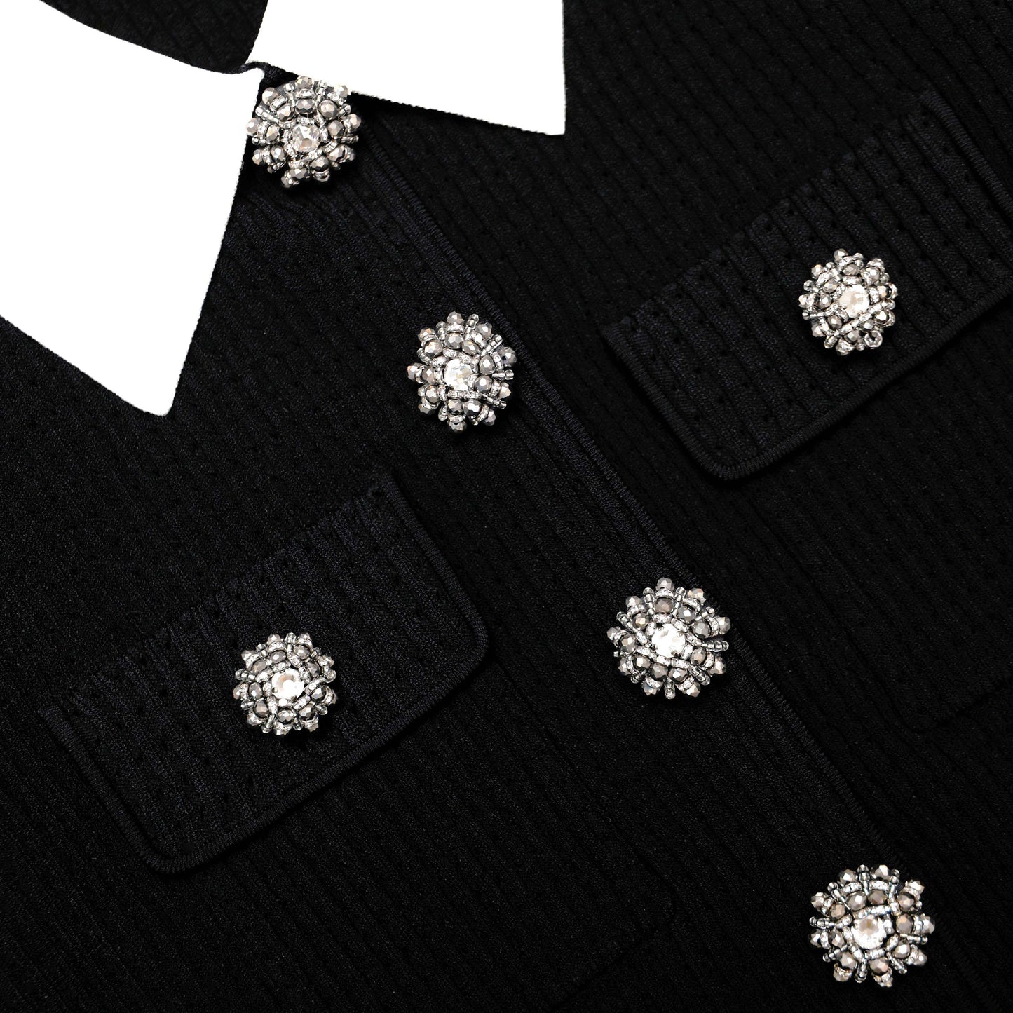 jocelyn Black 9-button Embellished Knit Jacket