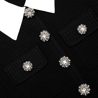 jocelyn Black 9-button Embellished Knit Jacket