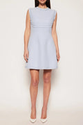 Tweed sleeveless mini dress in blue