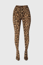 Flowering Girl Women Sagier Leopard Print Pant Boots