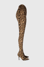 Flowering Girl Women Sagier Leopard Print Pant Boots