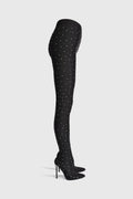 Flowering Girl Women Sagier Rhinestone Legging Boots - Black