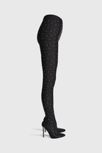 Flowering Girl Women Sagier Rhinestone Legging Boots - Black