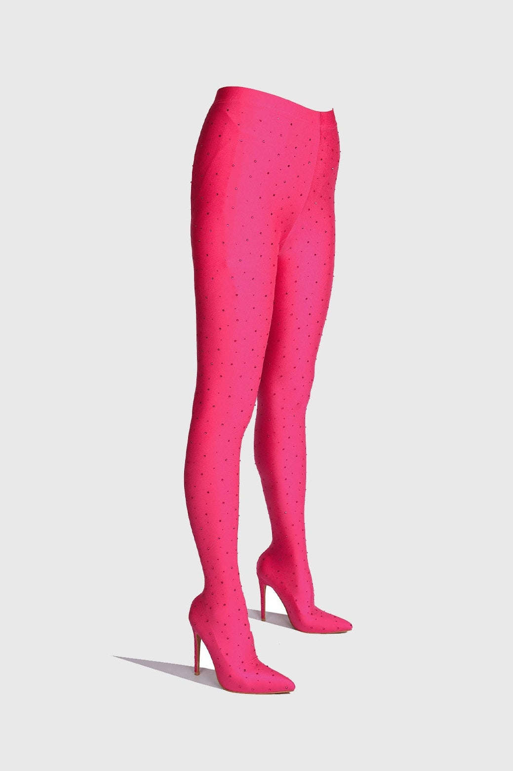 Flowering Girl Women Sagier Rhinestone Legging Boots - Pink