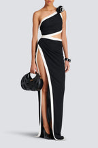 Flowering Girl Women Salome Asymmetric Floral Applique Maxi Dress