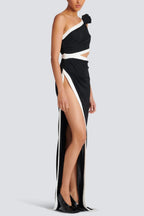 Flowering Girl Women Salome Asymmetric Floral Applique Maxi Dress