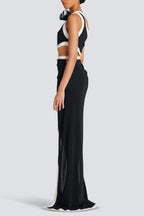 Flowering Girl Women Salome Asymmetric Floral Applique Maxi Dress