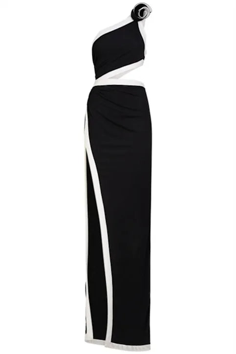 Flowering Girl Women Salome Asymmetric Floral Applique Maxi Dress