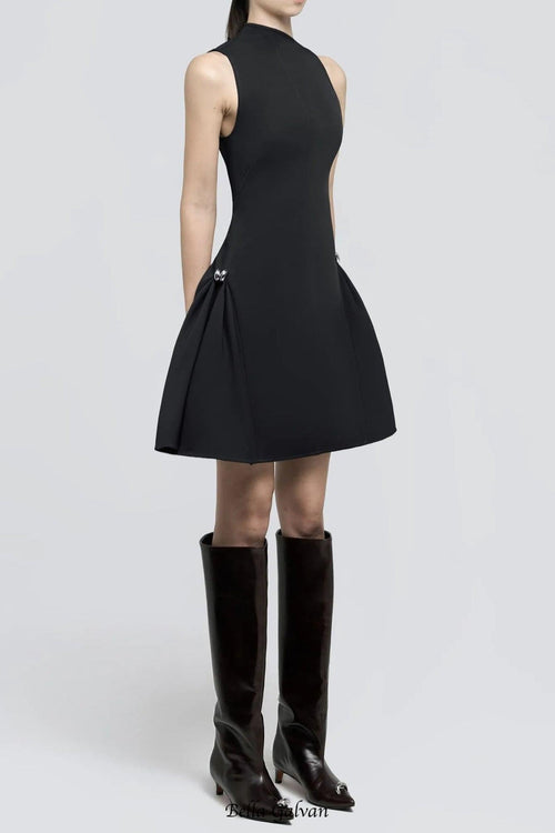 Asymmetrical Flared Mini Dress