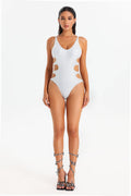 Flowering Girl Women Samira Metallic Shiny Cut Out Swimsuit