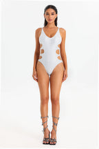 Flowering Girl Women Samira Metallic Shiny Cut Out Swimsuit