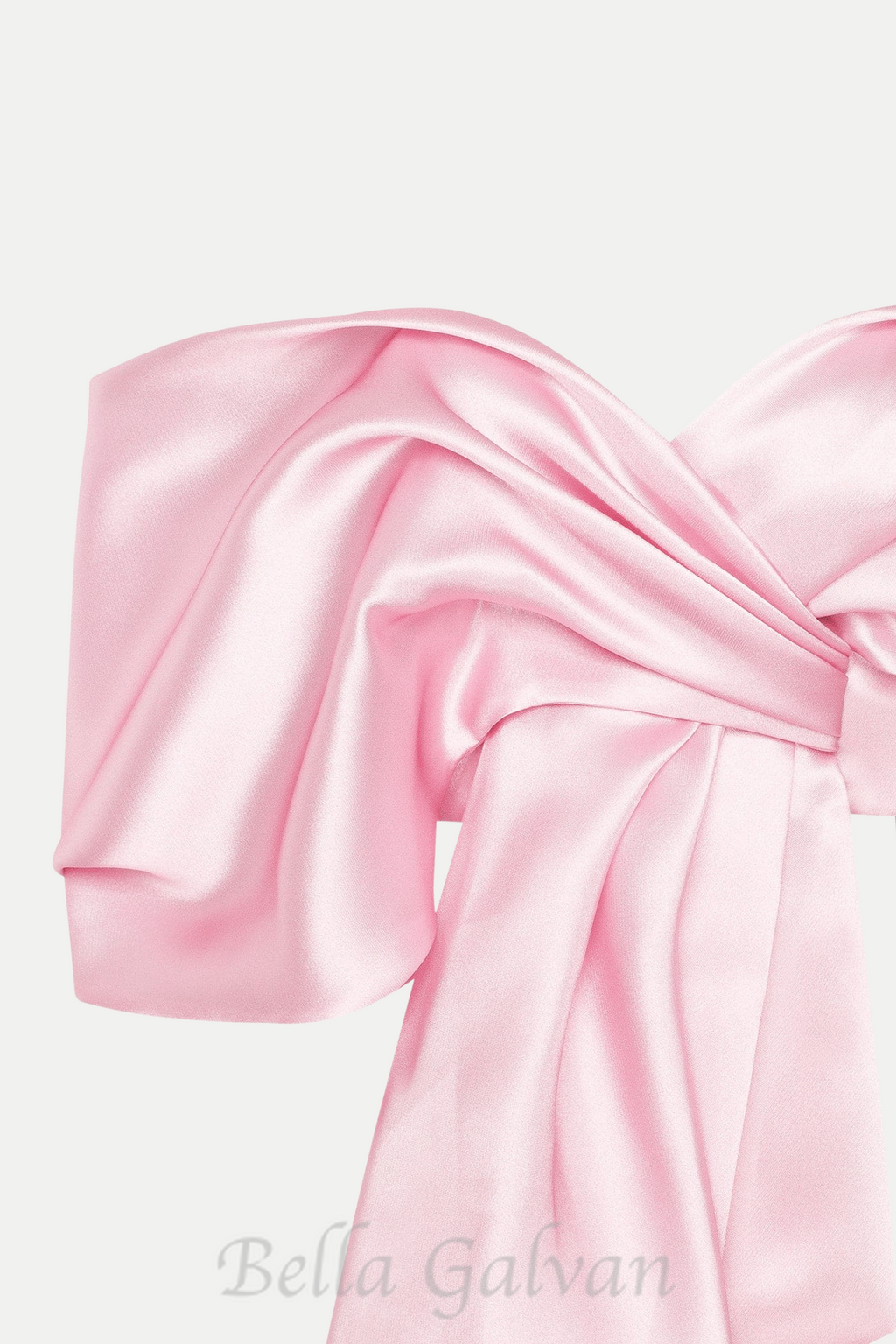 Flowering Girl Women Samira Bow Cross Off Shoulder Satin Top