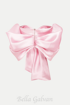 Flowering Girl Women Samira Bow Cross Off Shoulder Satin Top