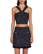 KEITHY RUFFLED TWEED SKIRT