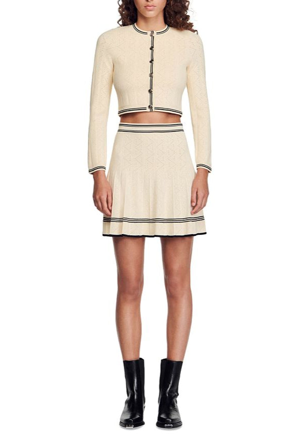 Flowering Girl Women Salazie Pointelle Cropped Cardigan