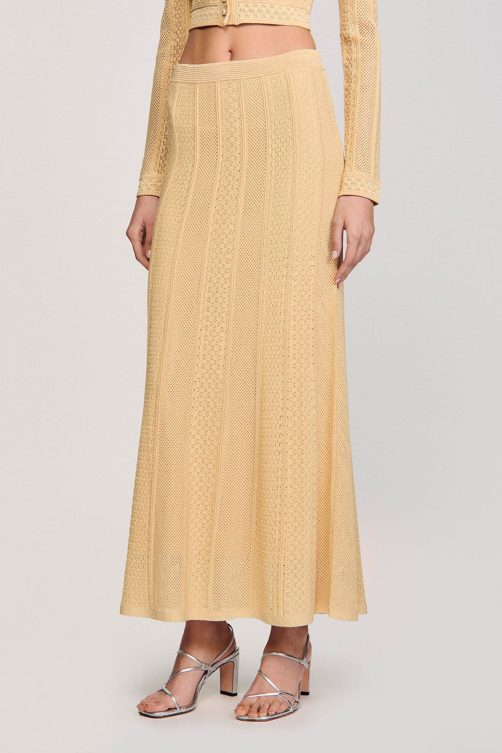 Tiffany Knit Top Maxi Skirt In Yellow