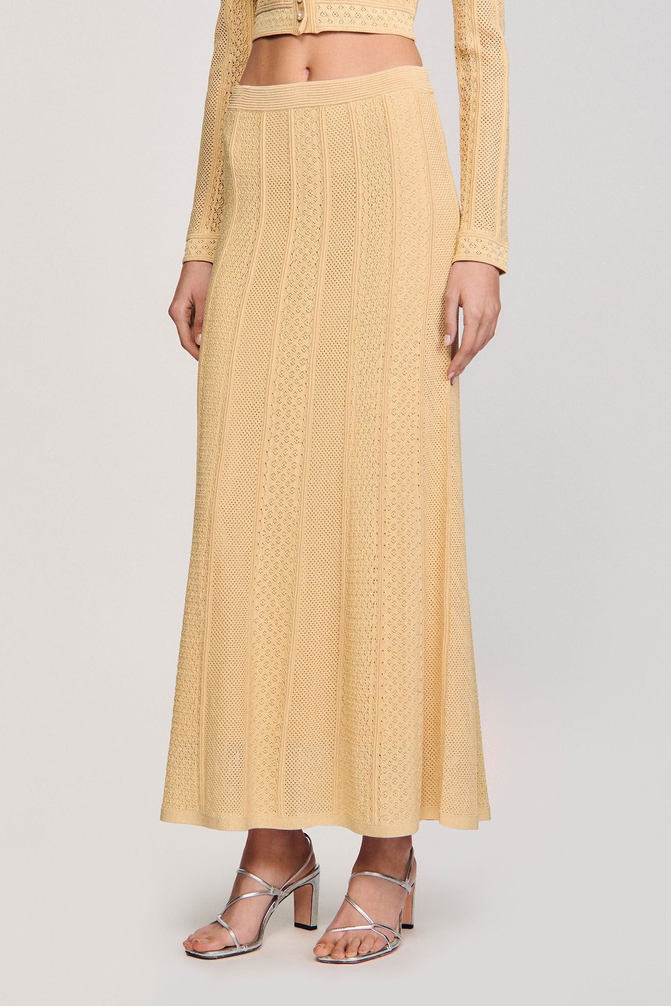 Tiffany Knit Top Maxi Skirt In Yellow