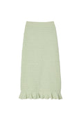 Rhinestone knit maxi skirt in Almond Green