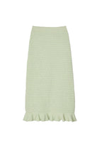 Rhinestone knit maxi skirt in Almond Green