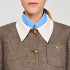 setlla Houndstooth suit jacket in brown