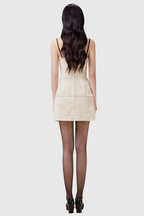 Flowering Girl Women Santos Bow Mini Dress - Beige