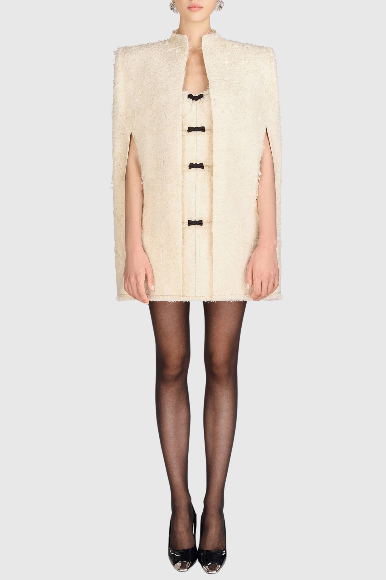 Flowering Girl Women Santos Bow Mini Dress - Beige