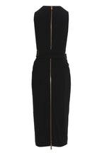 Flowering Girl Women Saple V-neck Belted Embellished Midi Bandage Dress