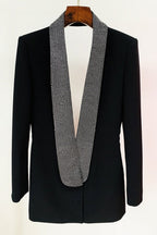 Flowering Girl Women Scarlett Crystal Embellished Cutout Blazer Dress - Black