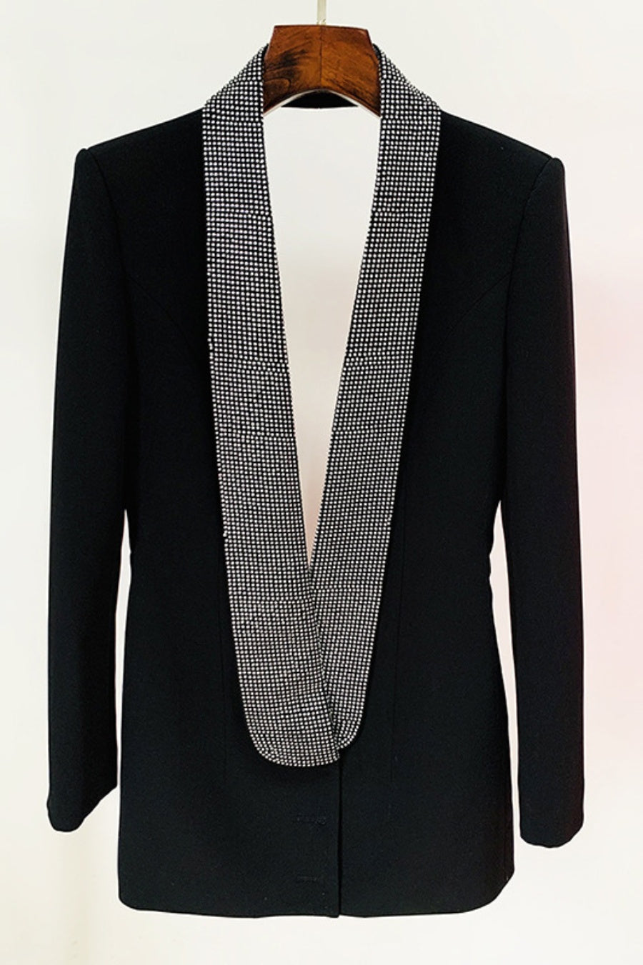 Flowering Girl Women Scarlett Crystal Embellished Cutout Blazer Dress - Black