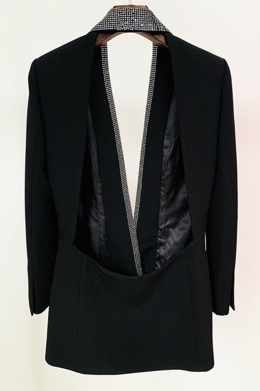 Flowering Girl Women Scarlett Crystal Embellished Cutout Blazer Dress - Black